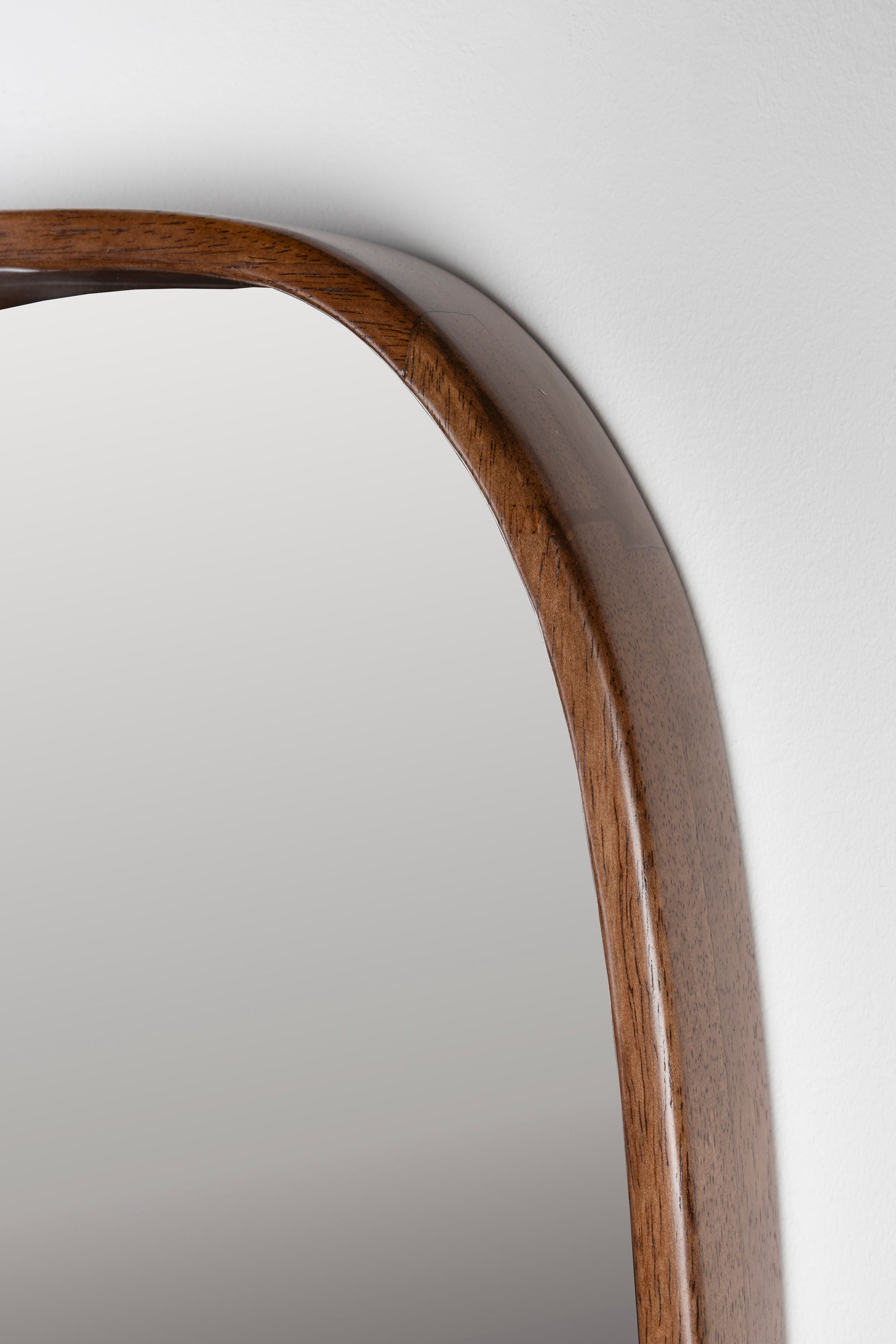 Nyko Brown Wood Rounded Rectangle Wall Mirror Large